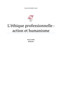 L`éthique professionnelle : action et humanisme