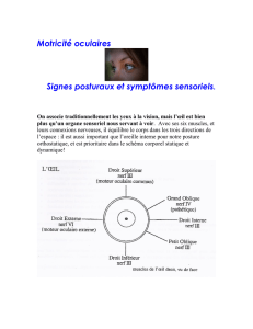 Motricité oculaires Signes posturaux et symptômes