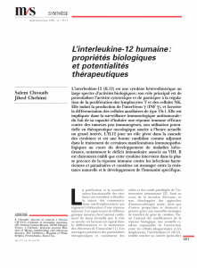 L`interleukine-12 humaine: propriétés biologiques et - iPubli