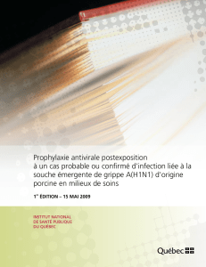 Prophylaxie antivirale postexposition à un cas probable ou confirmé