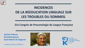 Place de la rééducation au cours du Syndrome d`apnées du