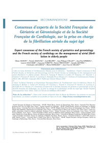 Consensus d`experts de la Société Française de Gériatrie et