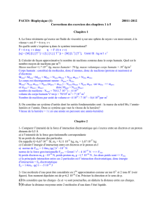 PACES- Biophysique (1) 20011-2012 Corrections des exercices des