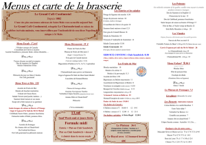 carte brasserie 2014 - hotel chateaubriand st malo