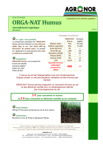 ORGA-NAT Humus - Une spécialité d`AGRONOR