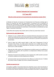 Bilan des actions portant sur la protection du consommateur 2016