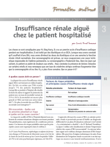 Insuffisance rénale aiguë chez le patient hospitalisé