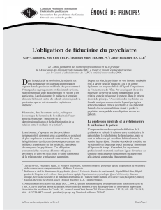 L`obligation de fiduciaire du psychiatrie