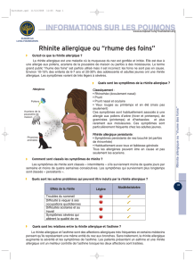 Rhinite allergique ou “rhume des foins”