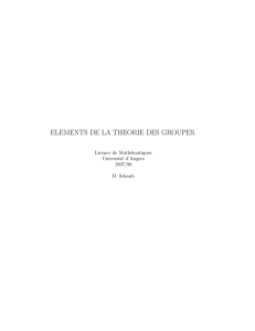 elements de la theorie des groupes.