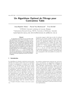 Un Algorithme Optimal de Filtrage pour Contraintes Table