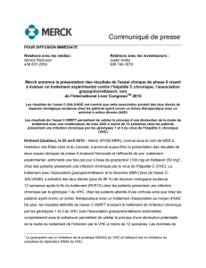 Merck annonce la présentation des résultats de l`essai clinique de