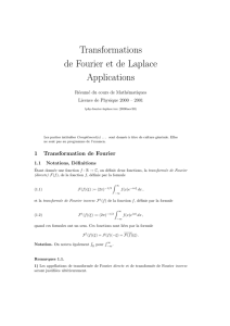 Transformations de Fourier et de Laplace Applications