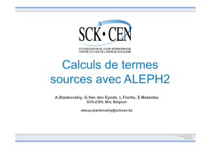 Calculs de termes sources avec ALEPH2