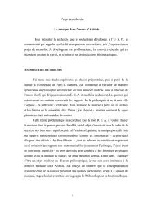 1 Projet de recherche La musique dans l`œuvre d`Aristote