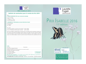 prix isabelle 2016 - Association Laurette Fugain