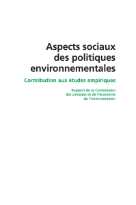 Aspects sociaux des politiques environnementales : contribution aux