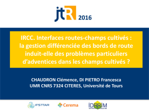 Projet IRCC - Interfaces routes-champs cultivés : la gestion
