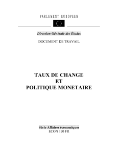 taux de change et politique monetaire