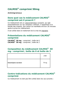 CALMIG® comprimé 50mg - Groupe Santé Laboratoires