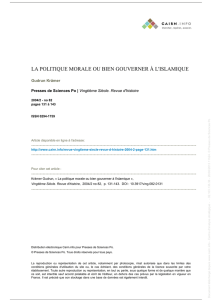 la politique morale ou bien gouverner à l`islamique
