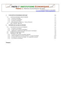 FAITS ET INSTITUTIONS ÉCONOMIQUES