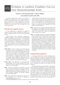 LP12 Évolution et condition d`équilibre d`un sys