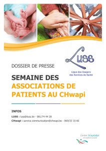 SEMAINE DES ASSOCIATIONS DE PATIENTS AU CHwapi