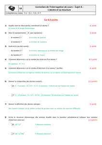 Sur 8,5 points S3 Correction de l`Interrogation de cours – Sujet A : L