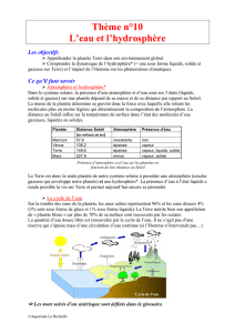 L`eau et l`hydrosphère