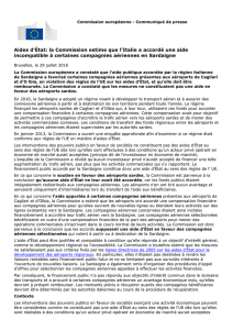 Aides d`État: la Commission estime que l`Italie a