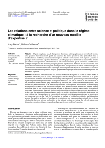 Les relations entre science et politique dans le régime climatique : à