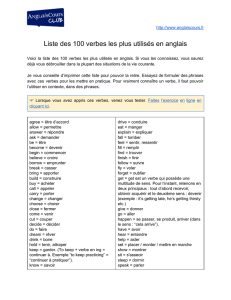 Liste des 100 verbes les plus utilisés en anglais