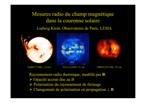 Mesures radio du champ magnétique dans la couronne solaire