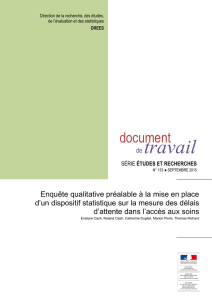 Enquête qualitative préalable à la mise en place d`un