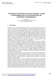 Contraintes de taille dans les mots composés : quand la phonologie