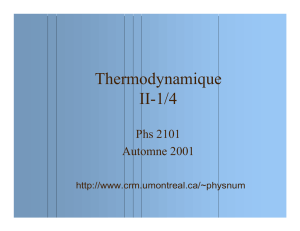 Thermodynamique II-1/4 - Centre de recherches mathématiques