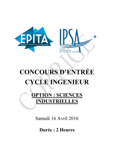 CONCOURS D`ENTRÉE CYCLE INGENIEUR