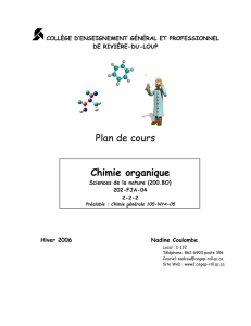 Plan de cours Chimie organique - Cégep de Rivière-du-Loup