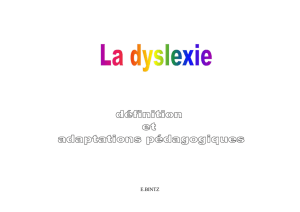 Définition Dyslexie adaptations péda [Mode de compatibilité]