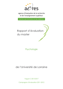 Evaluation du master Psychologie (Université de Lorraine)