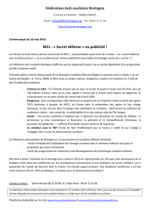 Fédération Anti-nucléaire Bretagne M51 : « Secret défense » ou
