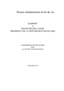 Rapport de la commission de r&eacute;flexion sur la fin de vie en France