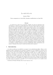 Le coût de la vie - Département de Physique