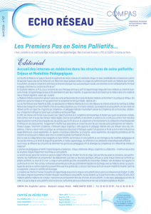 Les premiers pas en soins palliatifs…