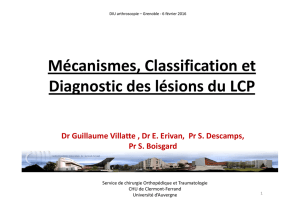 Mécanismes, classification, dgc des lésions du LCP
