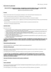 Notice MAALOX REFLUX ALGINATE DE SODIUM/BICARBONATE