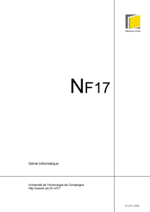 GÉNIE INFORMATIQUE NF17 Conception de bases de données