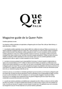 Magazine‐guide de la Queer Palm