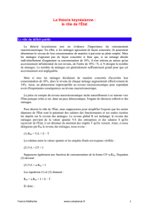 La théorie keynésienne : le rôle de l`État